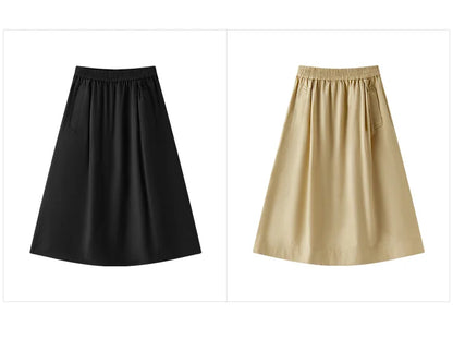 Cotton Lyocell Umbrella A-Line Skirt