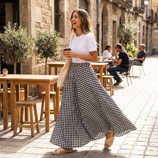 Elegant Casual High Waist Loose Long Skirt