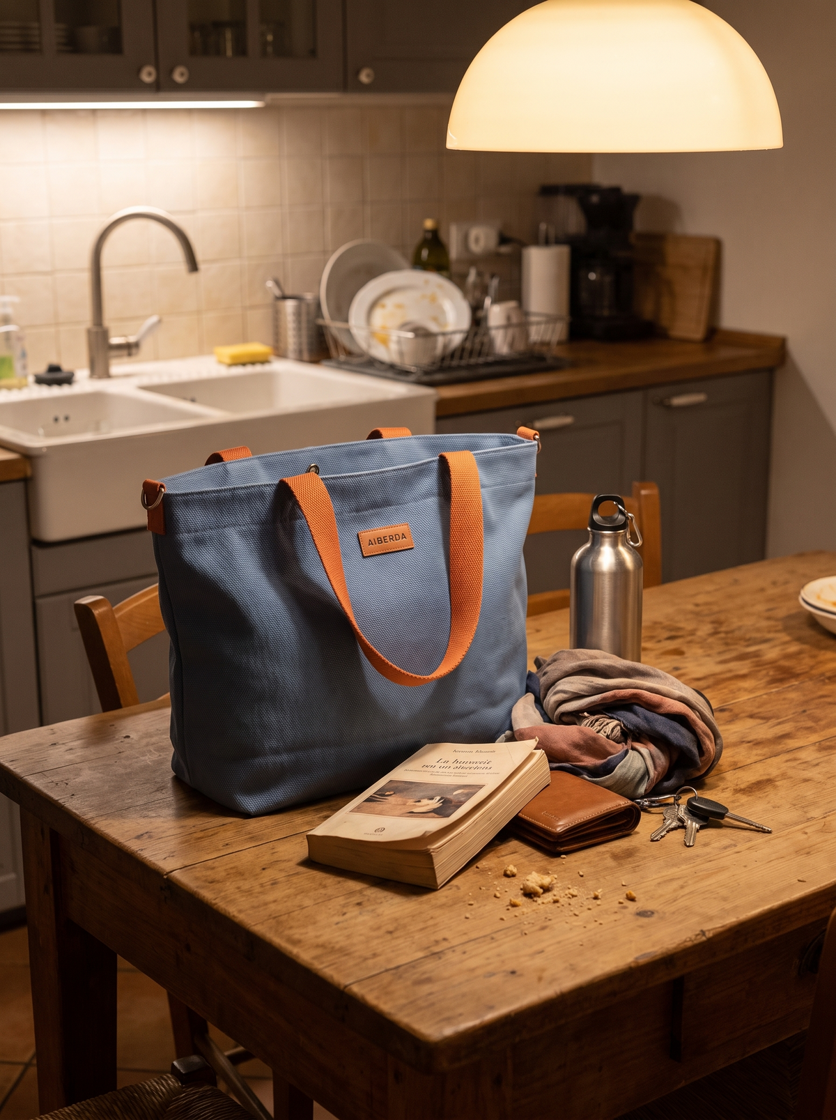 Water Resistant Everyday Tote on a kitchen table